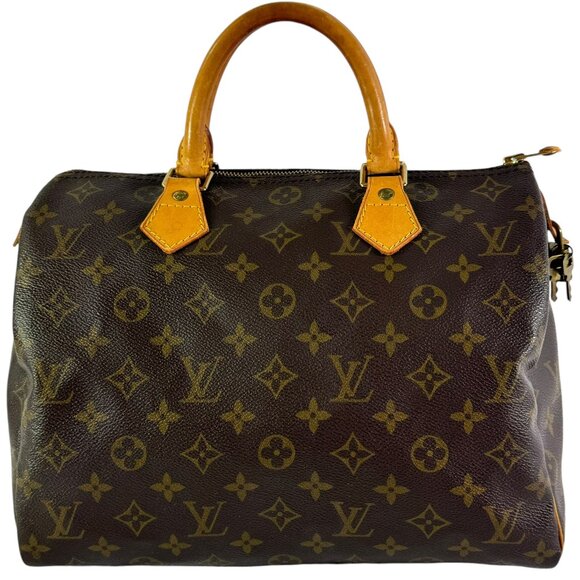 LOUIS VUITTON Brown Canvas Monogram Speedy 30 Handbag Made in France M41526 - Picture 1 of 15